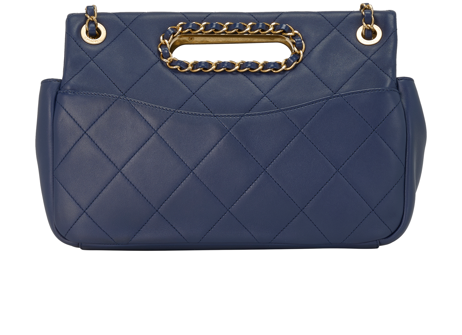 A Real Catch Flap, &pound;3,750, Handbags, Navy, Lambskin Leather, Back view